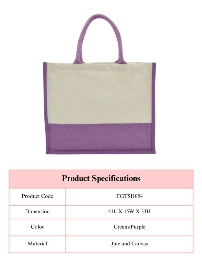 Fatio Set of 10 Jute Bags with Cream Canvas – Eco-Friendly Reusable Tote Bags - Image 4